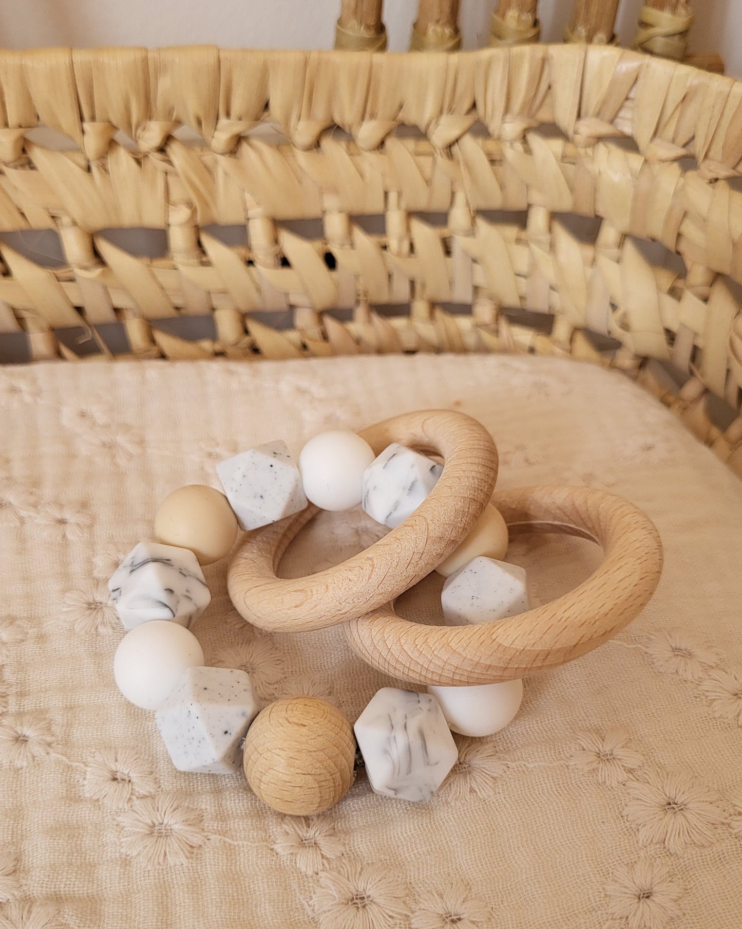Anneau de dentition BLANC MARBRE