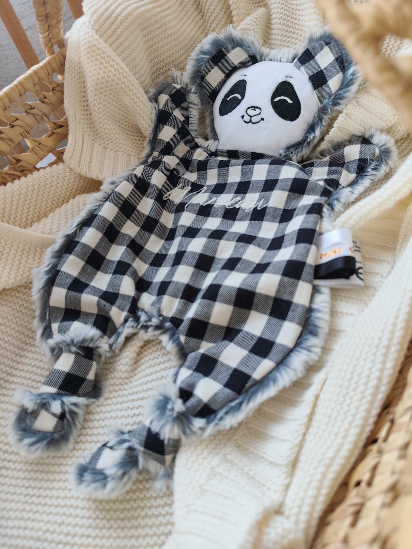 Doudou PANDA noir et blanc