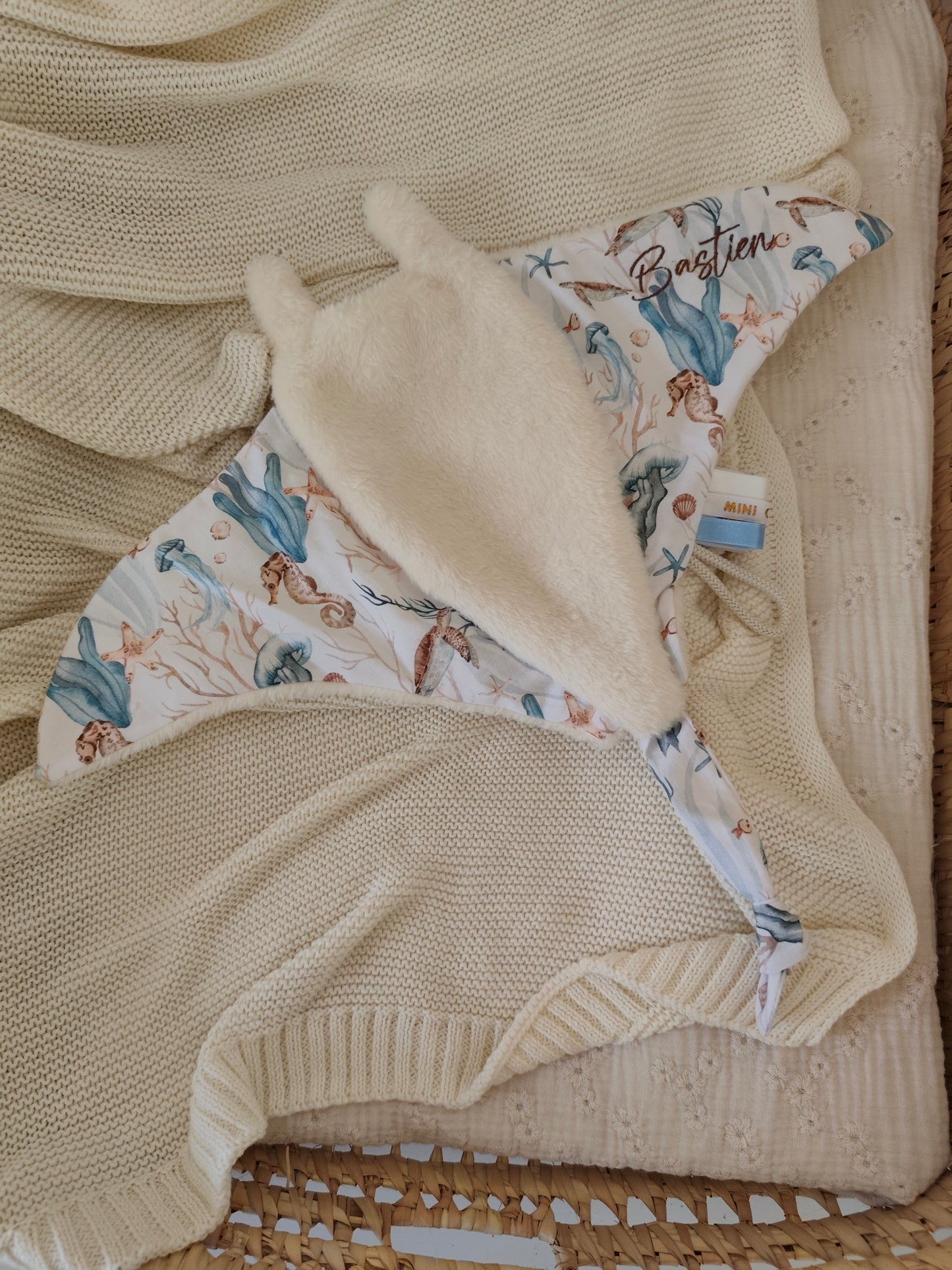 Doudou raie manta MER bleu