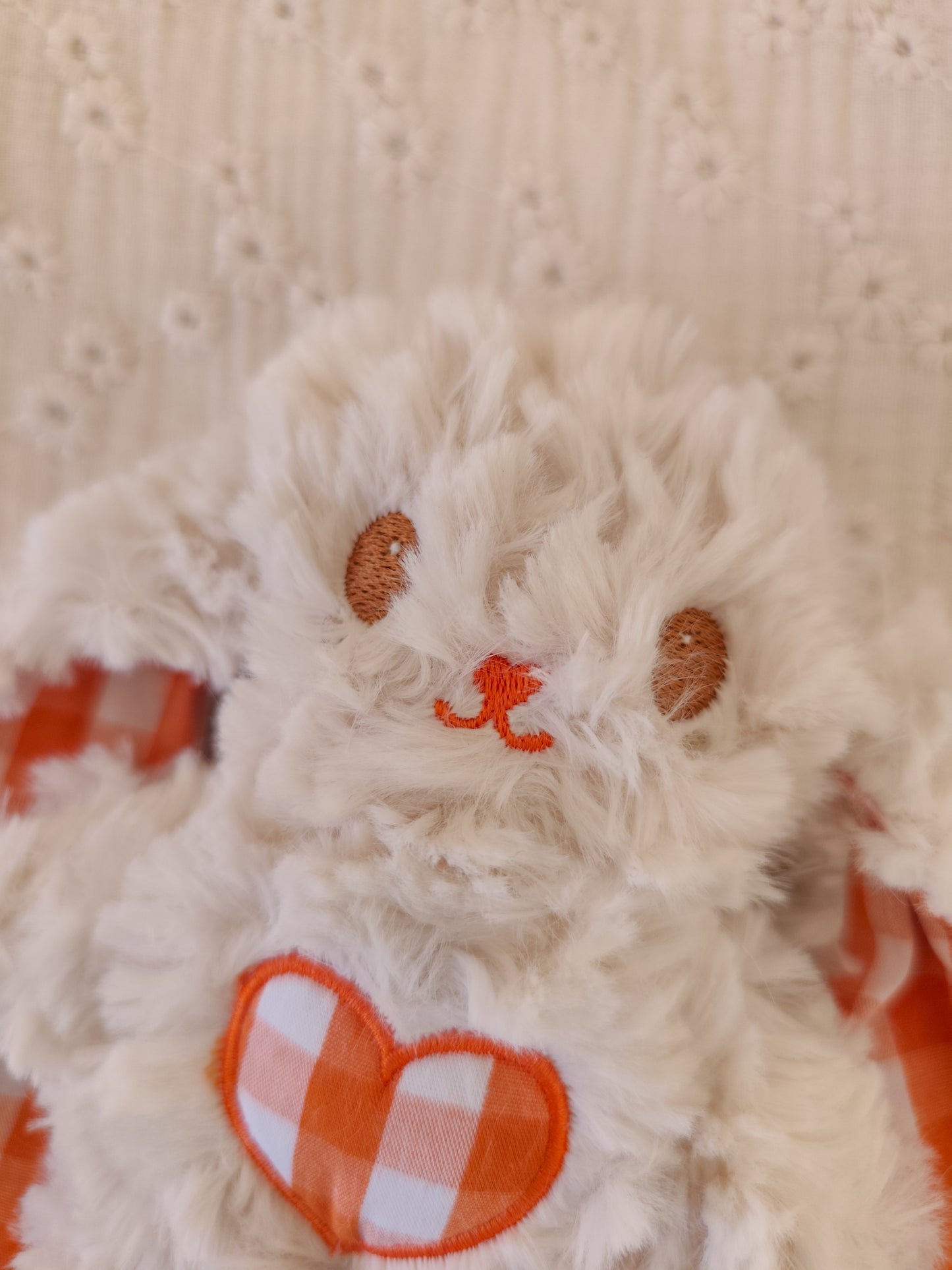 Peluche KAWAII vichy orange