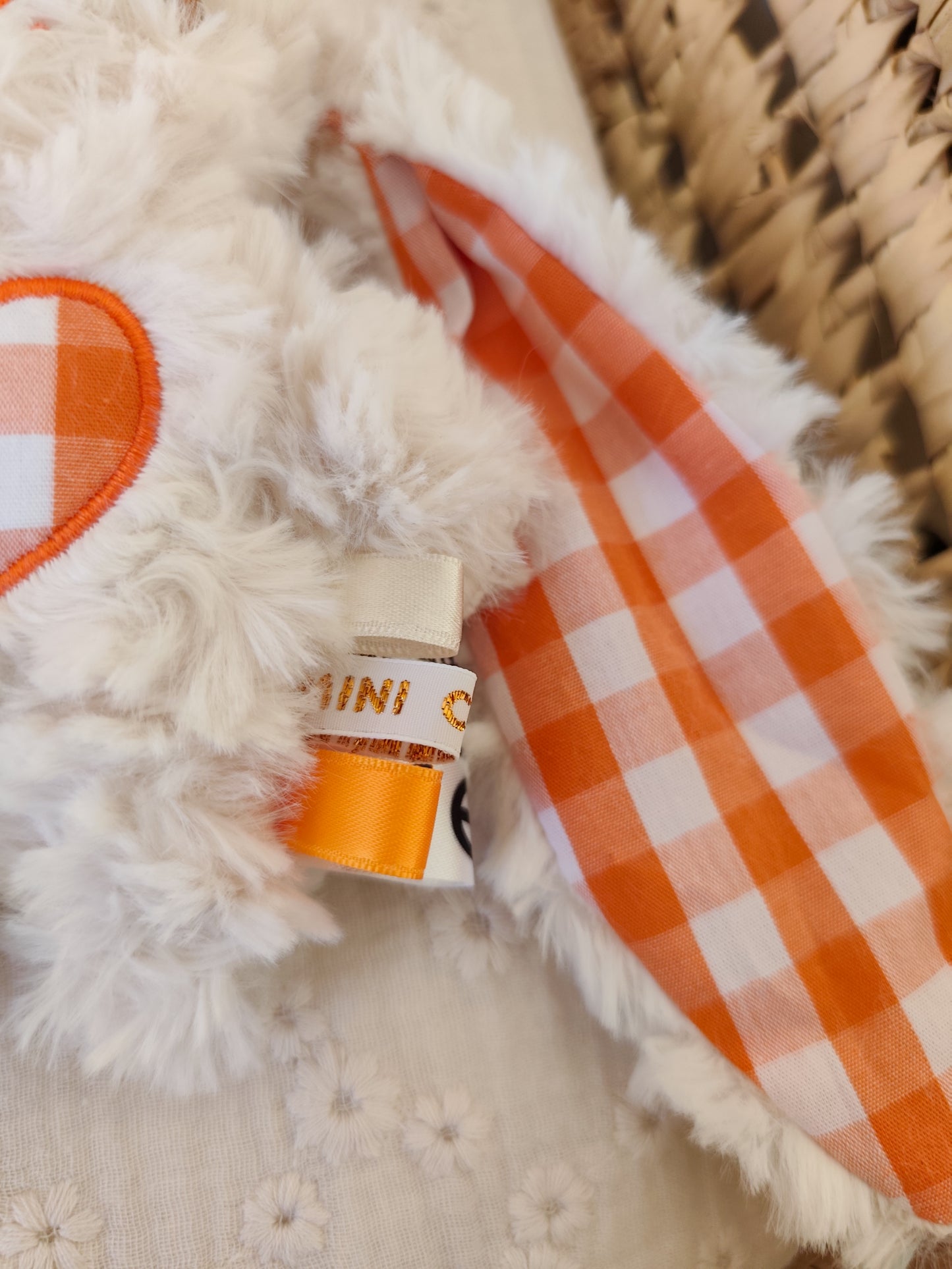 Peluche KAWAII vichy orange