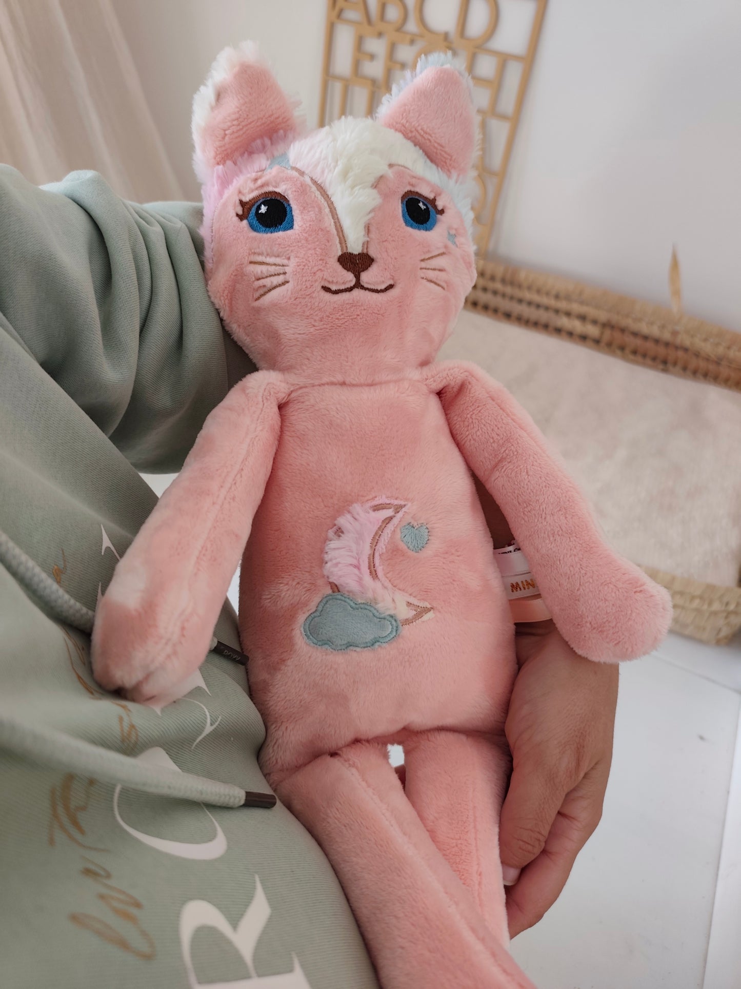 Peluche poupée chat LUNA 45 cm