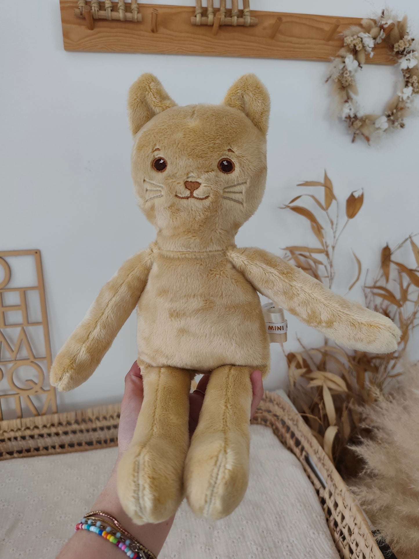 Peluche poupée chat BISCUIT 45 cm