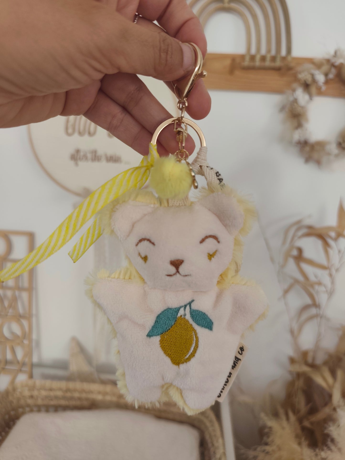 GRI-GRI porte clé ours CITRON