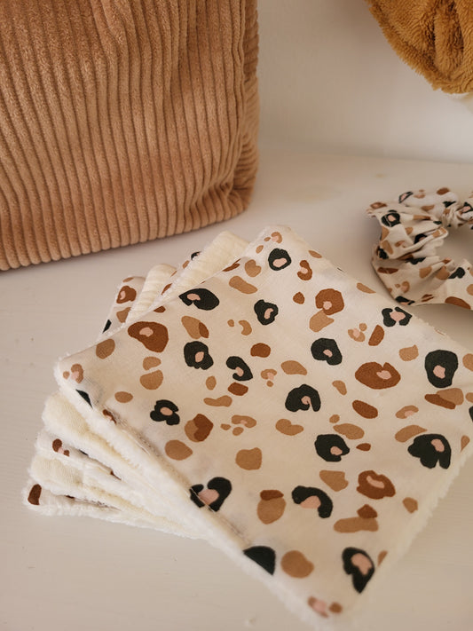 lot de 5 lingettes LEOPARD