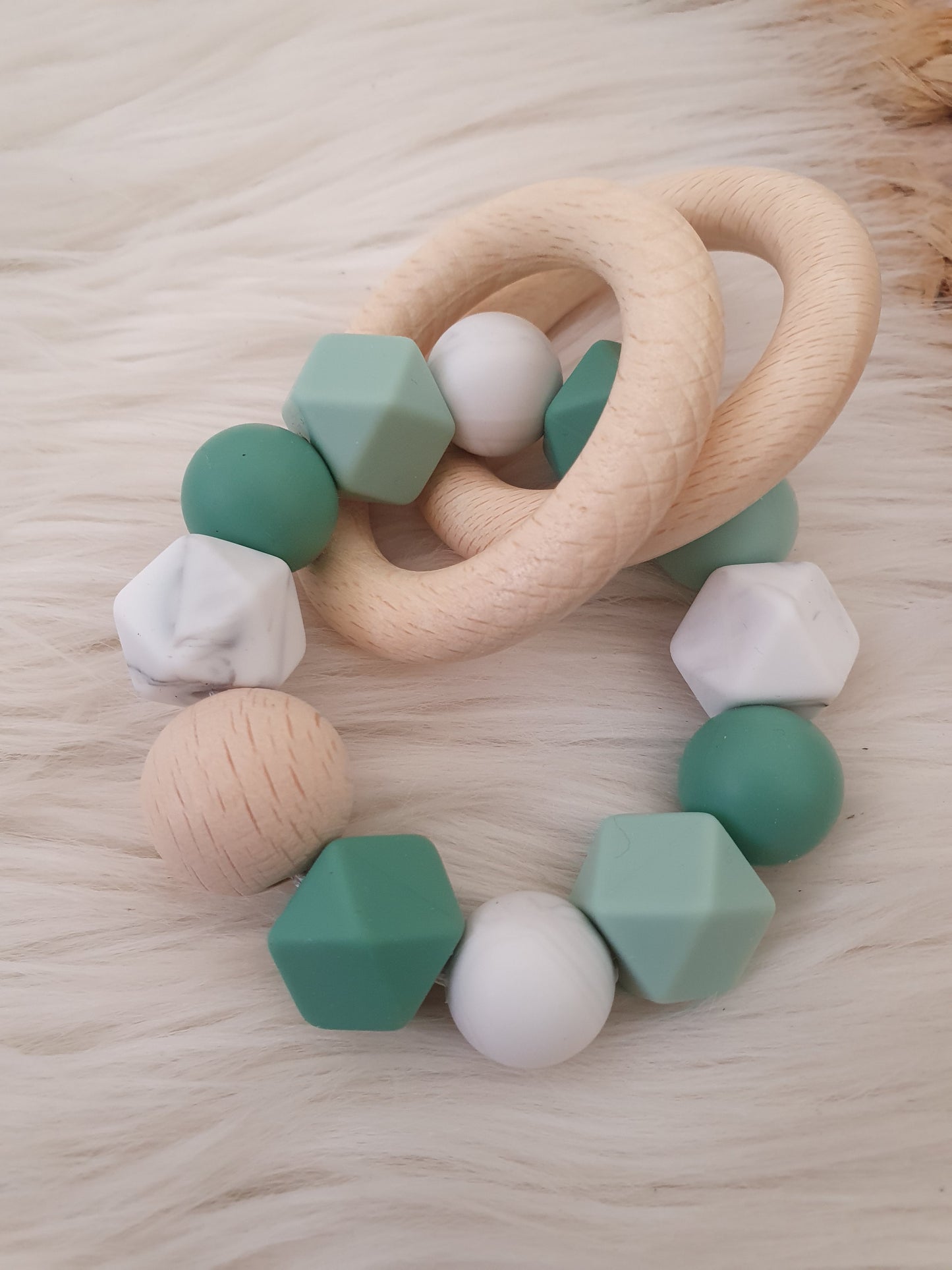 Anneau de dentition rose EUCALYPTUS