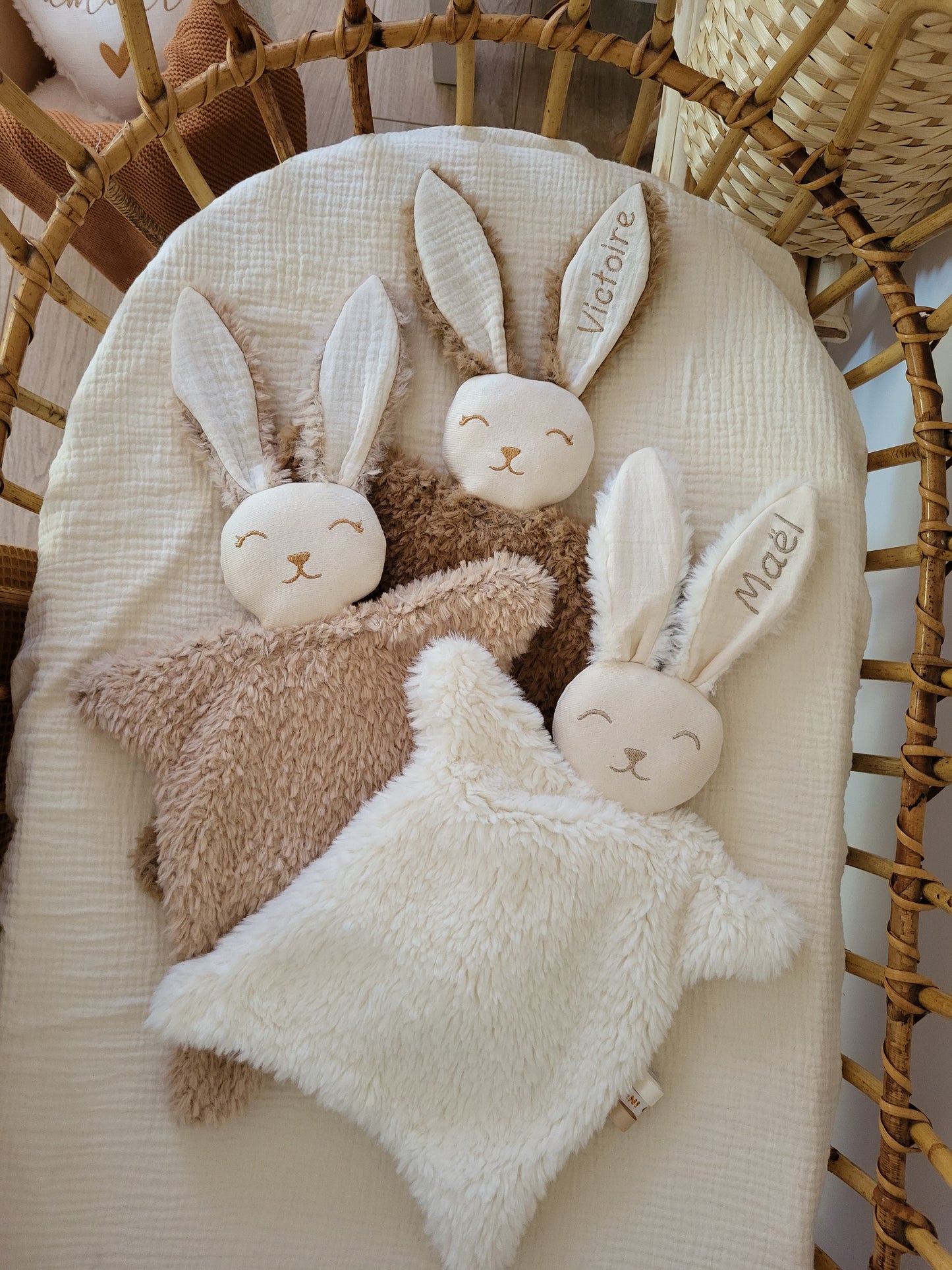 Doudou fourrure lapin