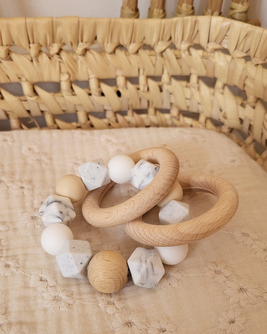 Anneau de dentition BLANC MARBRE