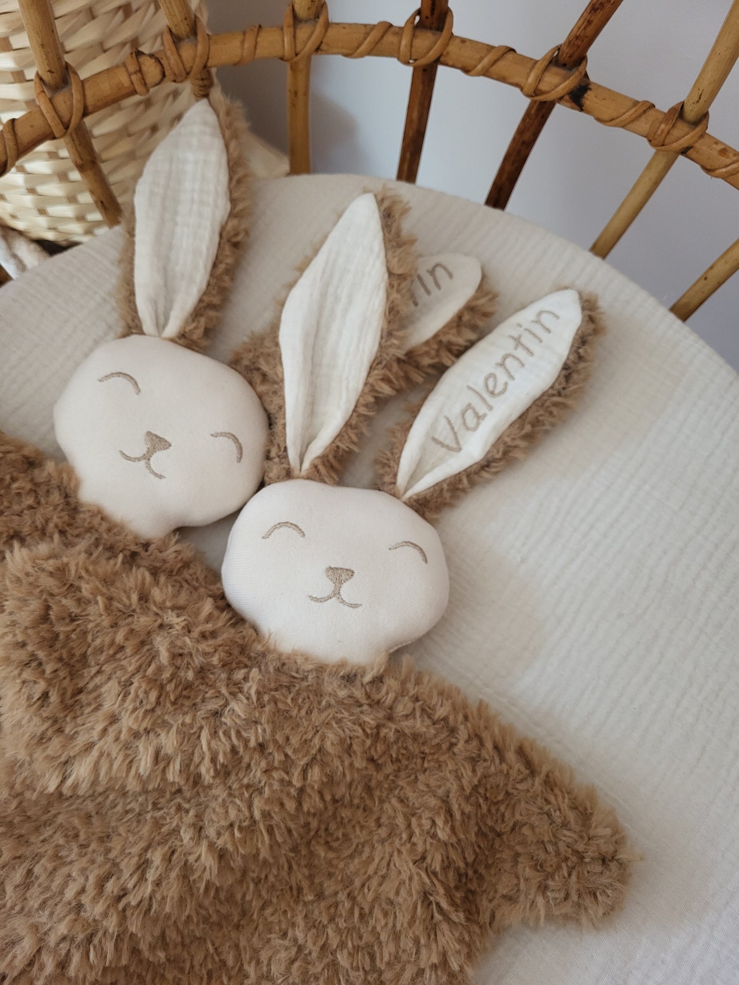 Doudou fourrure lapin