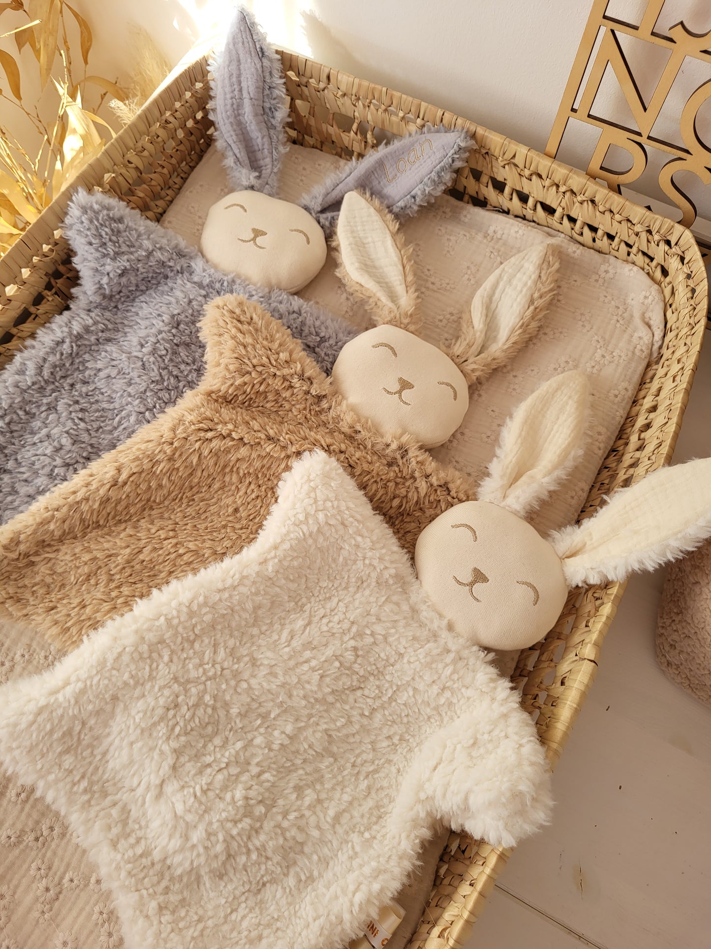 Doudou fourrure lapin