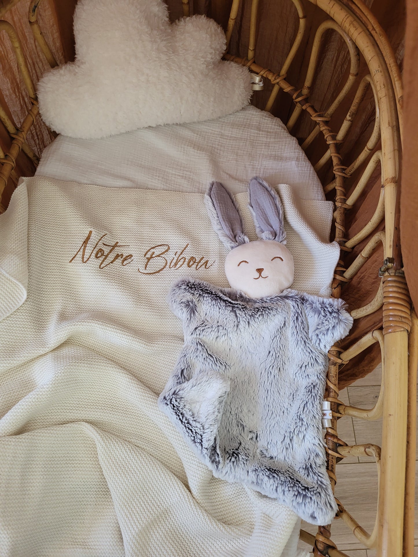 Doudou fourrure lapin