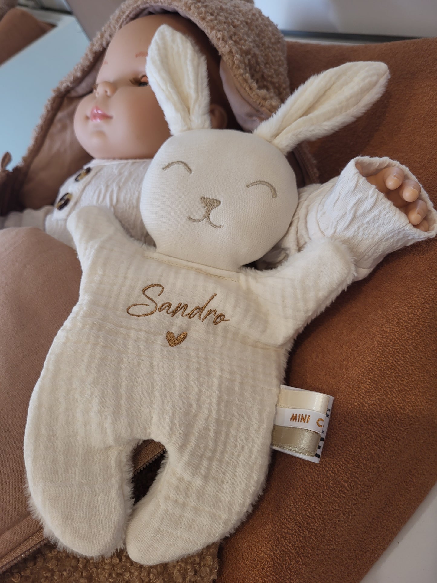 Mini doudou lapin DOUBLE GAZE