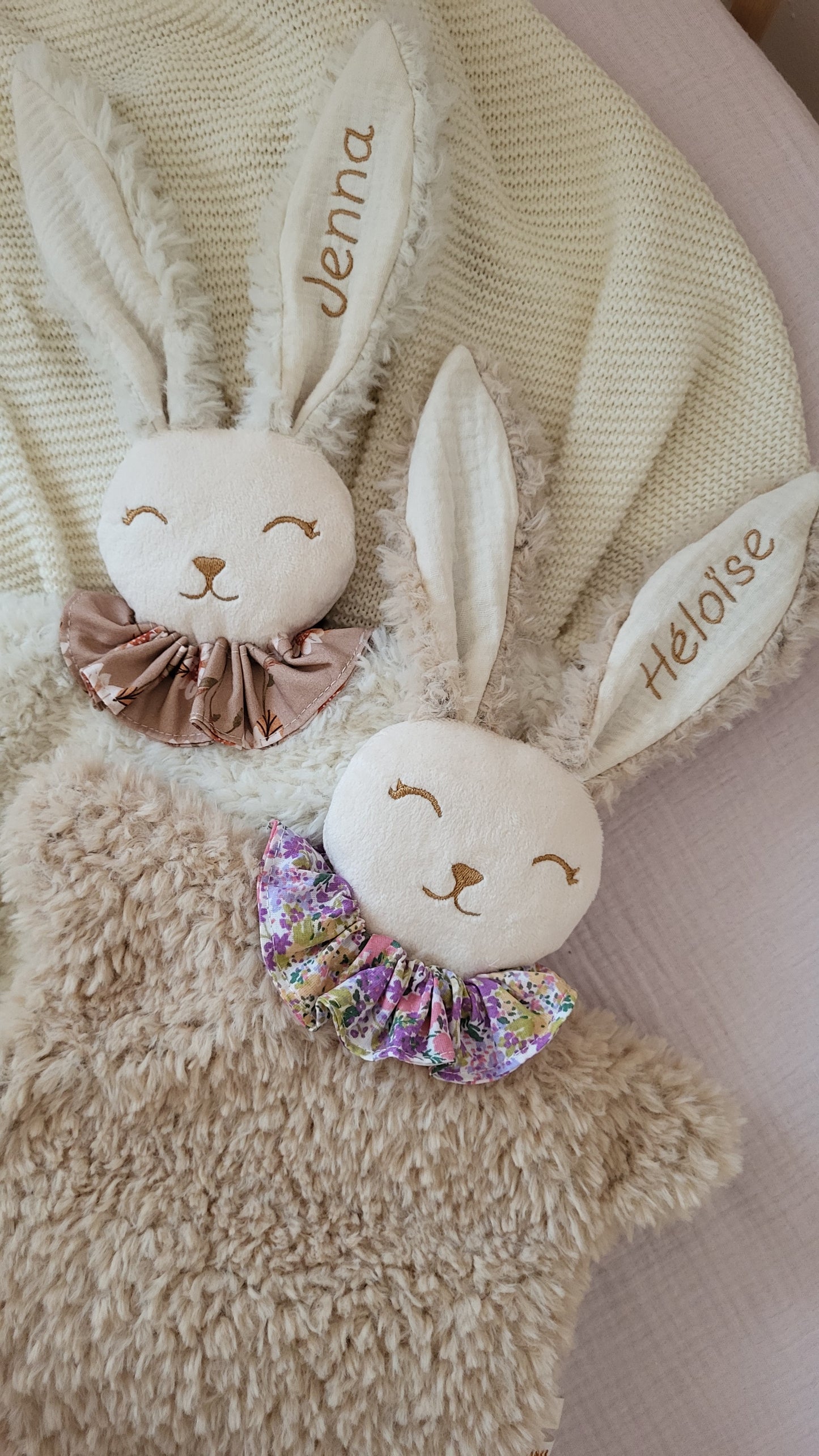 Mini doudou fourrure lapin