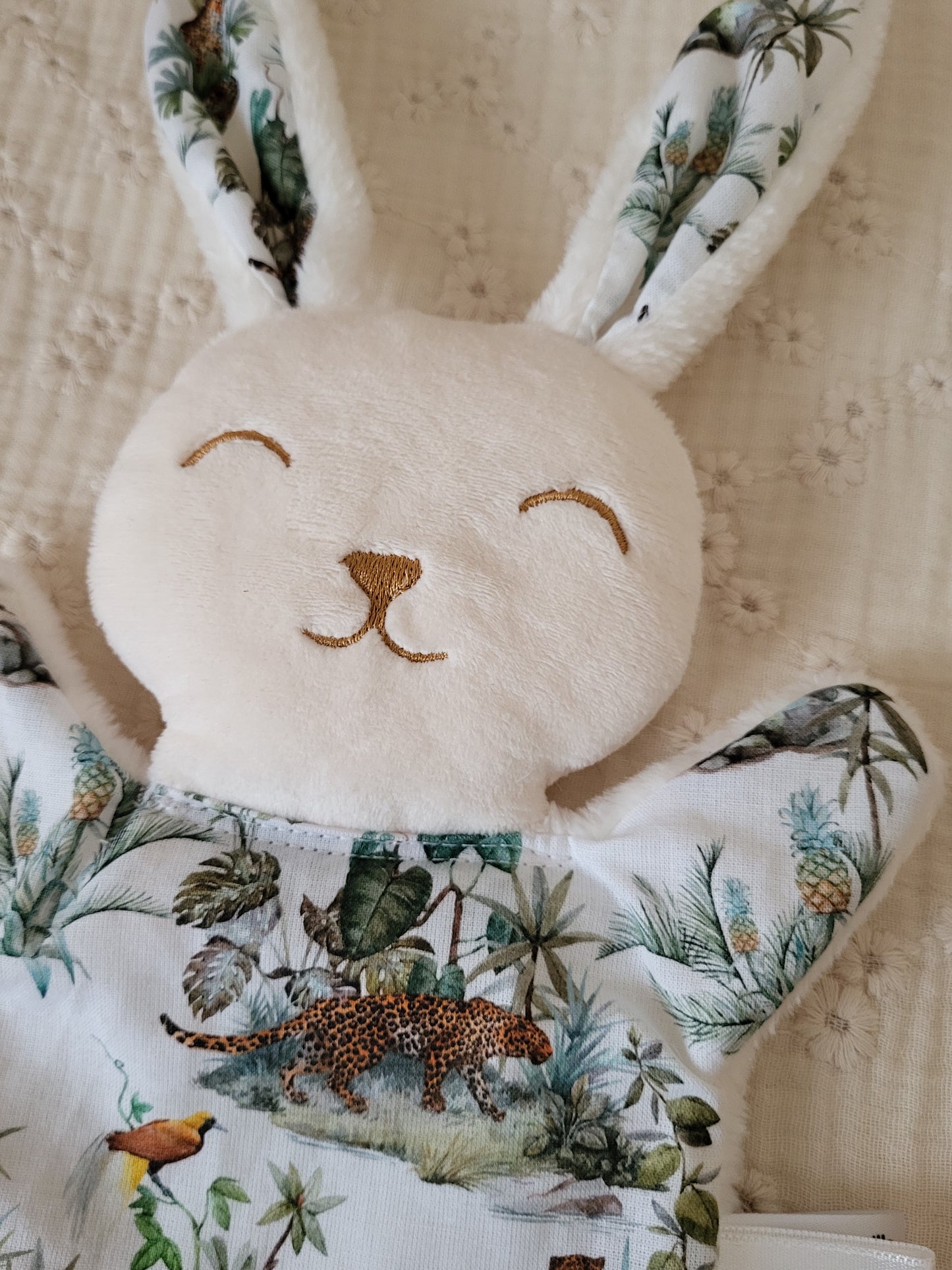 Mini doudou lapin LEOPARD JUNGLE