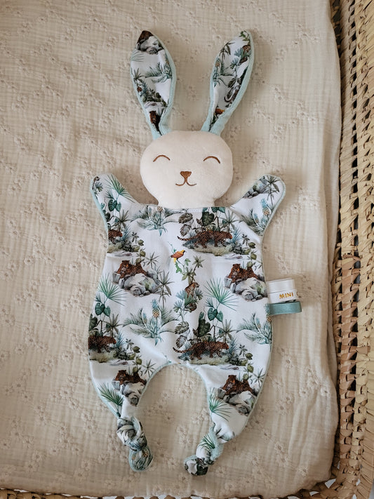 Grand doudou lapin LEOPARD JUNGLE