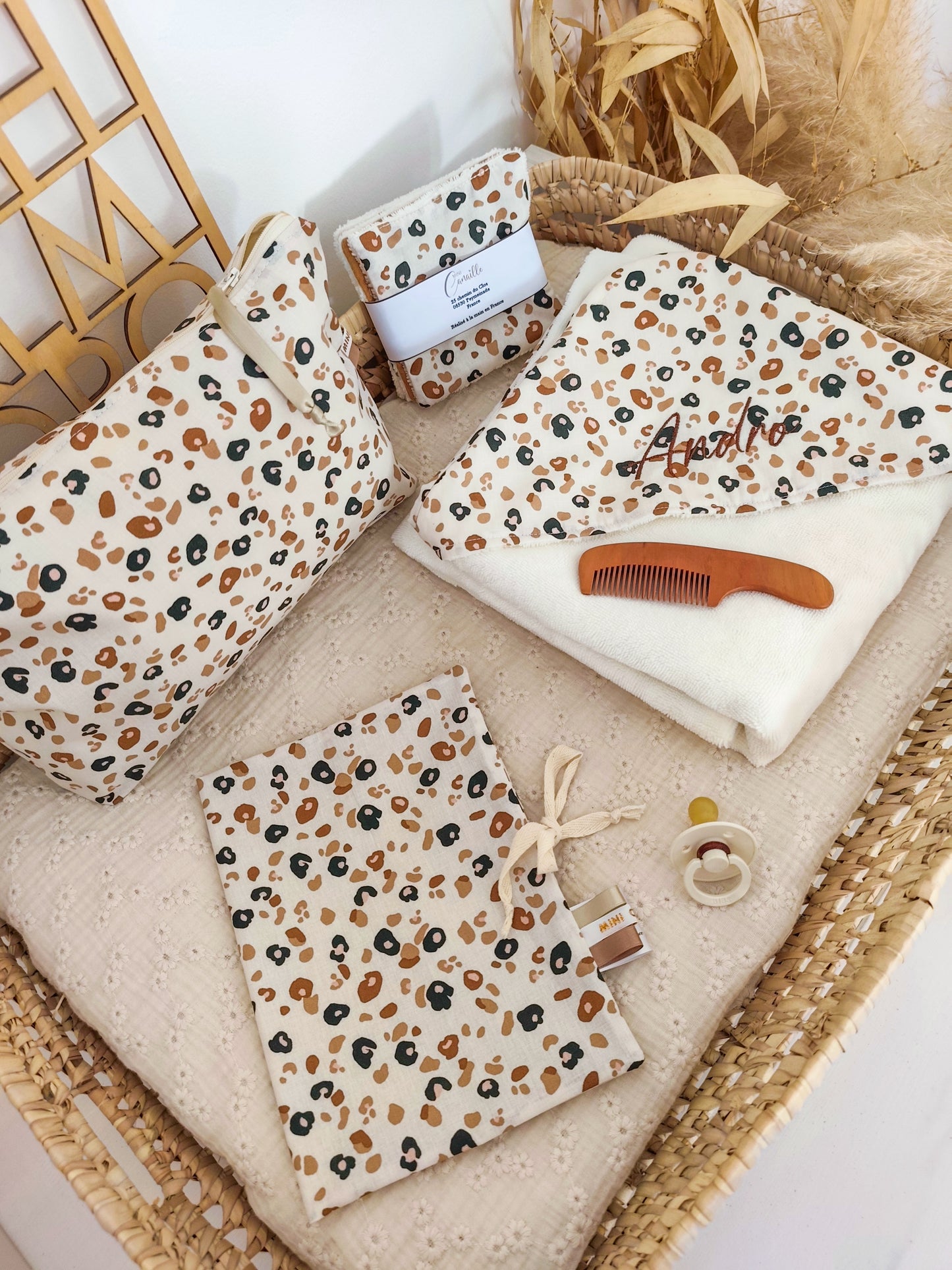 lot de 5 lingettes LEOPARD