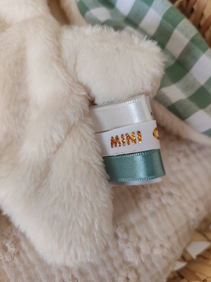 Doudou plat KAWAII vichy vert eucalyptus