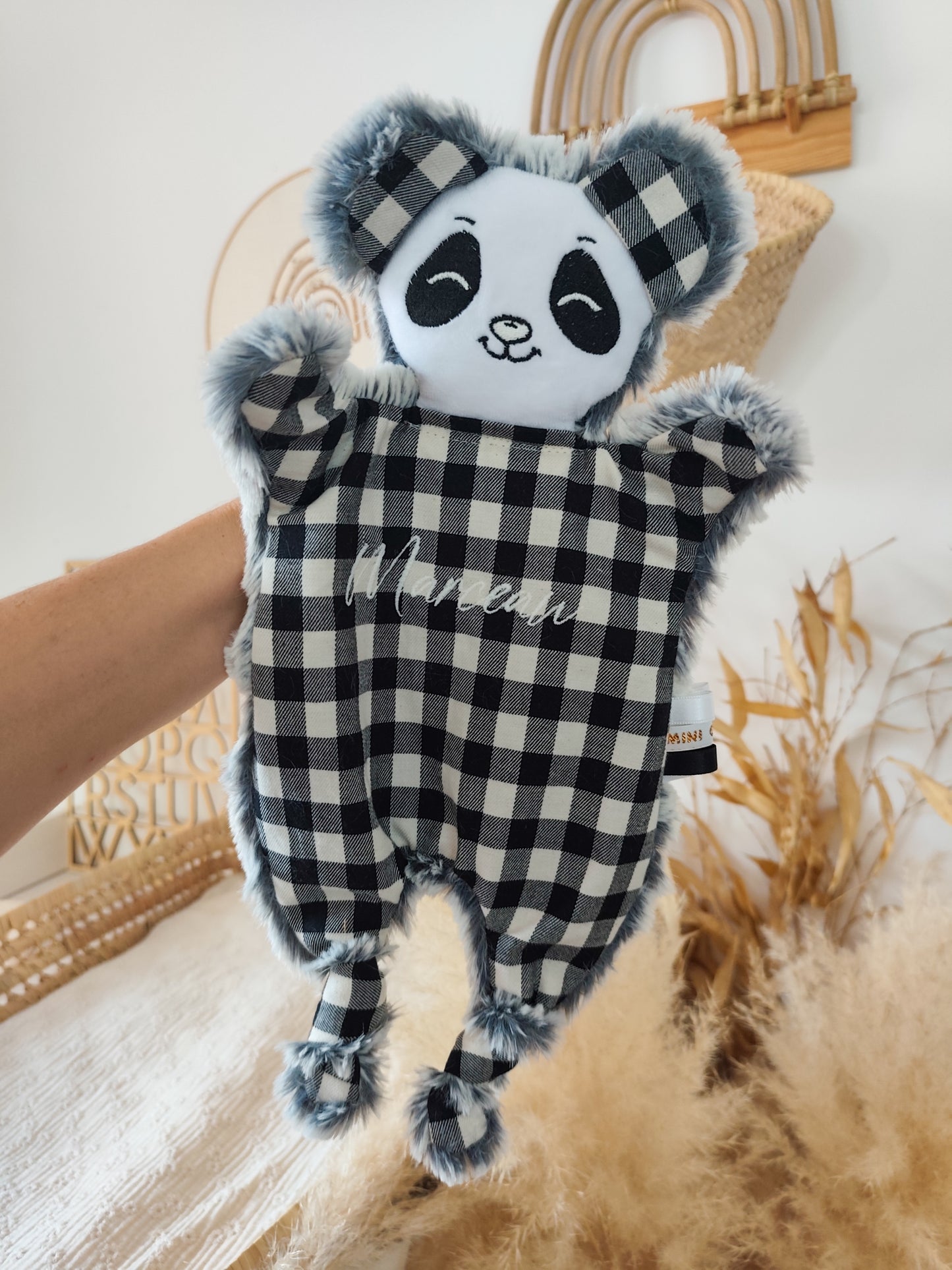 Doudou PANDA noir et blanc