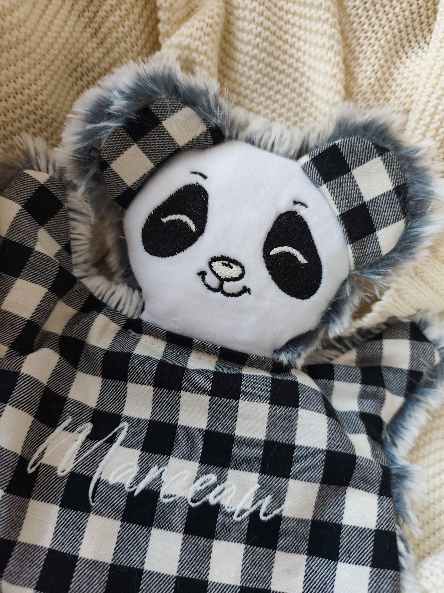 Doudou PANDA noir et blanc