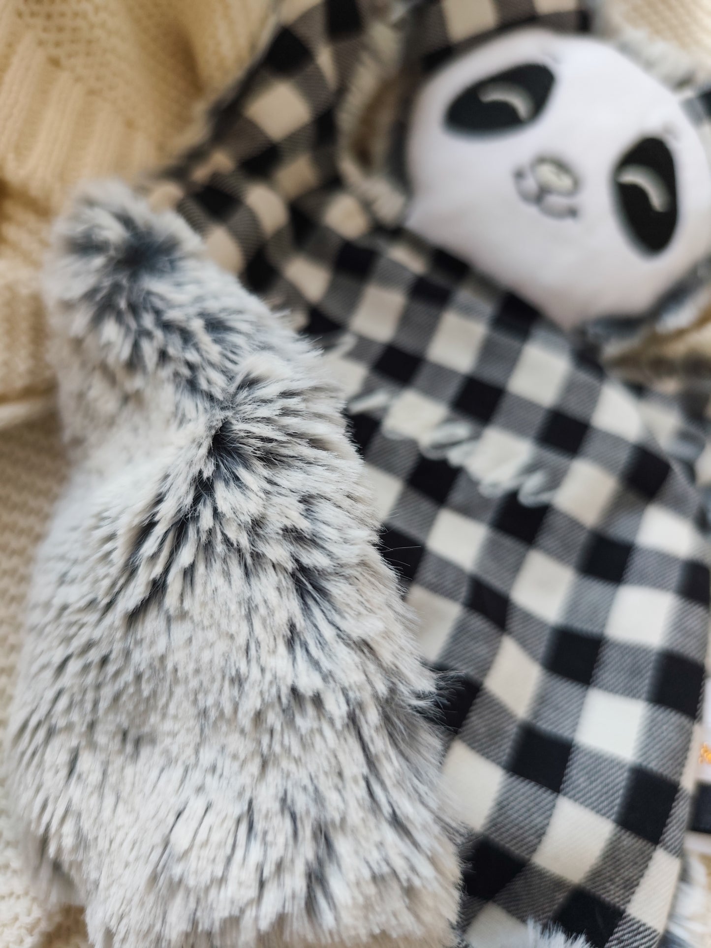 Doudou PANDA noir et blanc