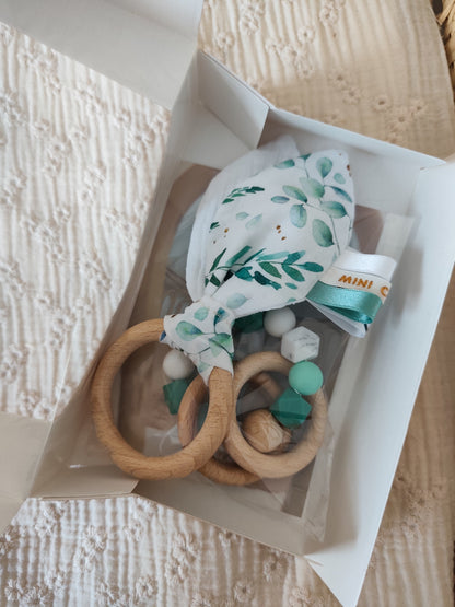 Coffret Anneau de dentition + hochet EUCALYPTUS