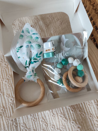 Coffret Anneau de dentition + hochet EUCALYPTUS