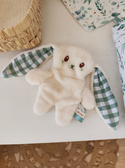 Doudou plat KAWAII vichy vert eucalyptus