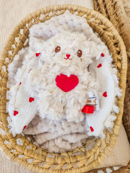 Peluche KAWAII coeurs rouges