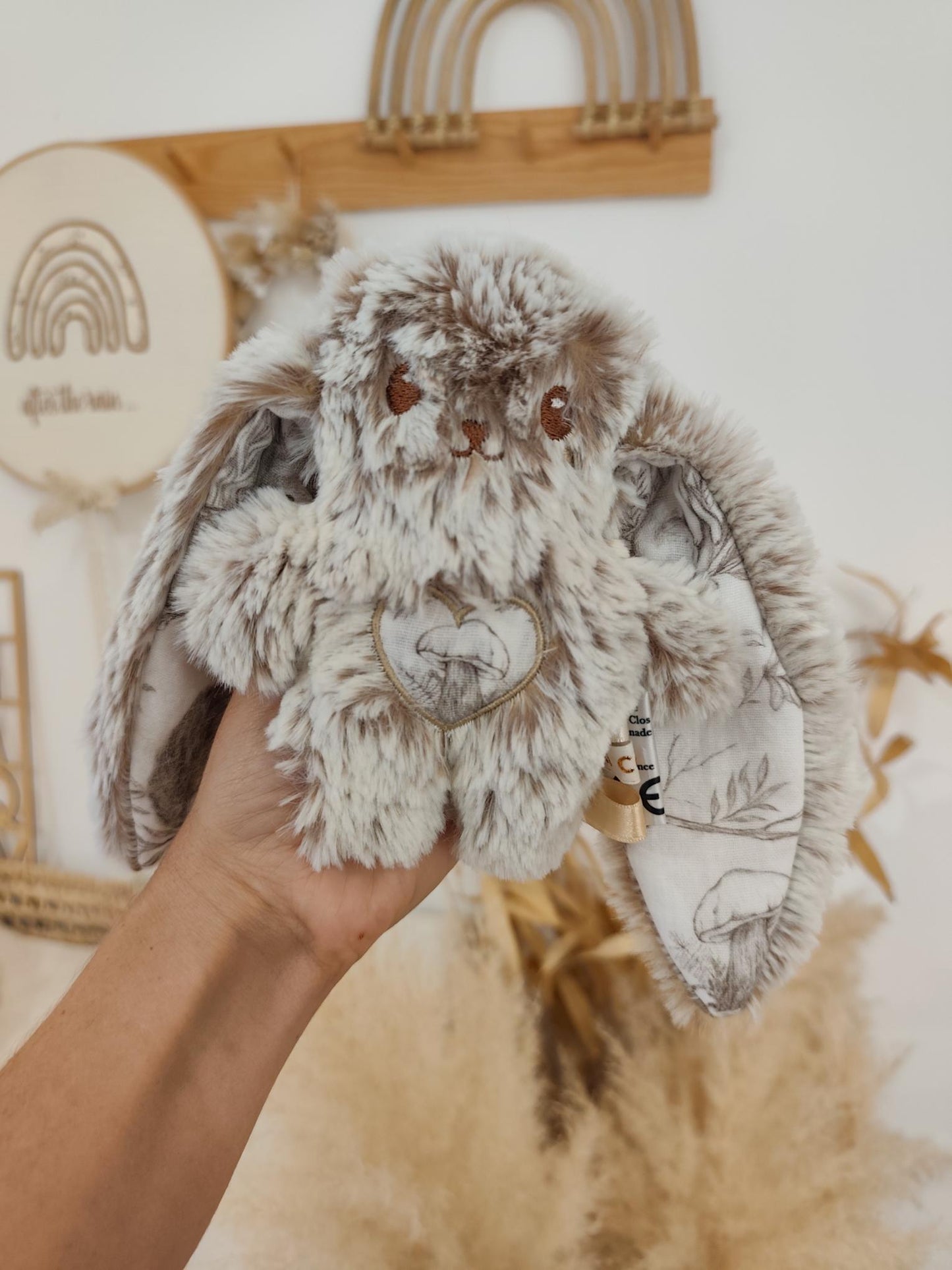 Peluche KAWAII forêt moiré beige