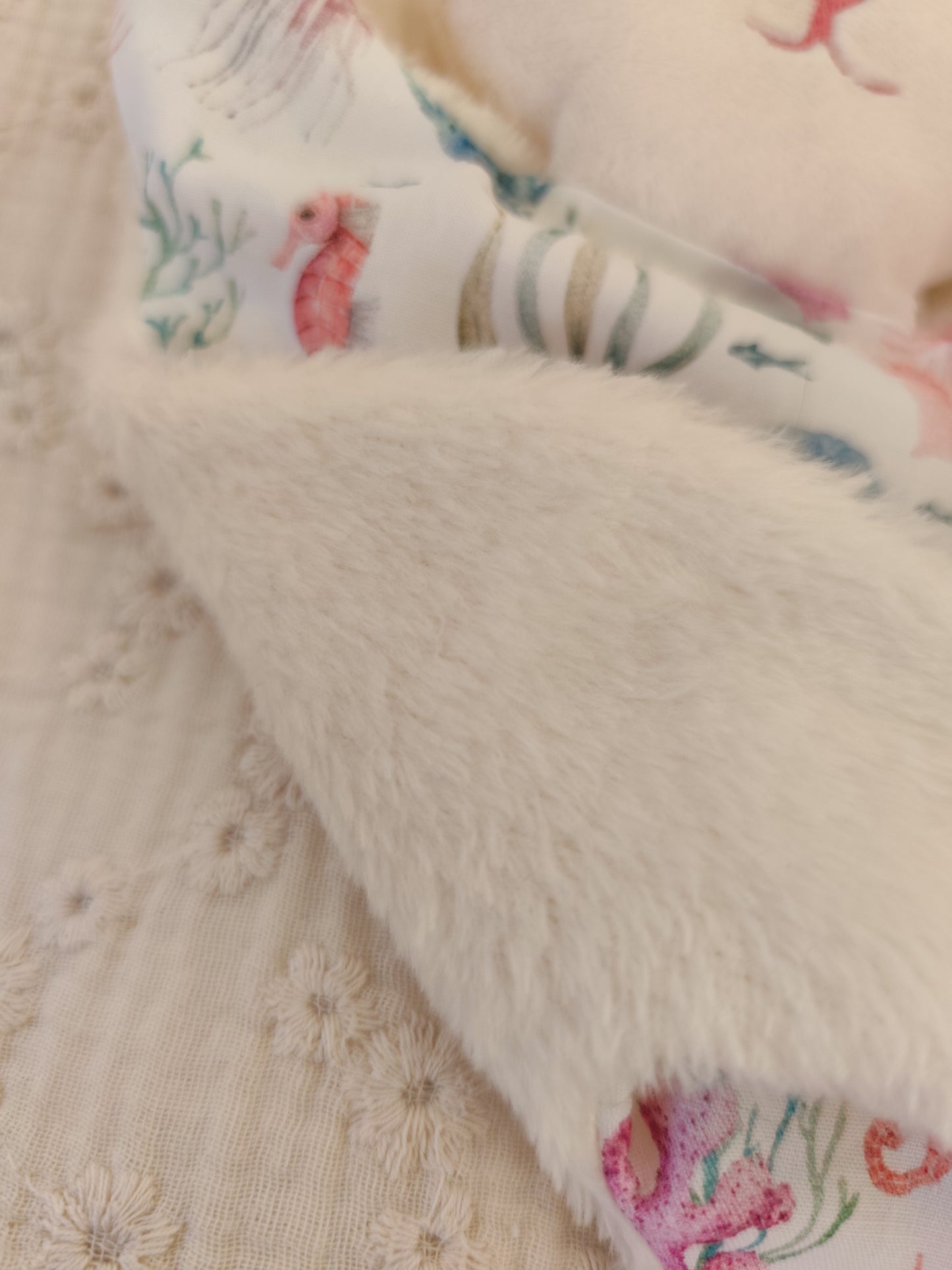 Mini doudou lapin MER rose