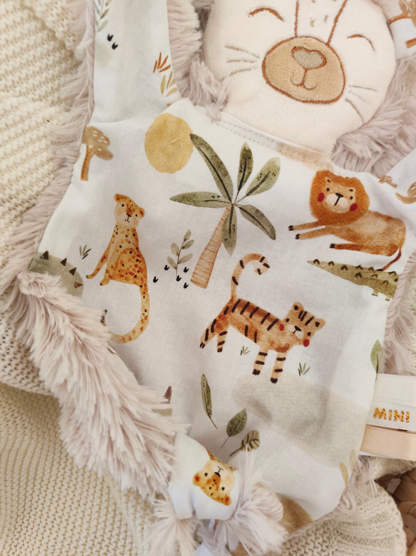 Doudou LION fourrure savane