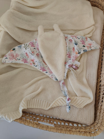 Doudou raie manta MER rose
