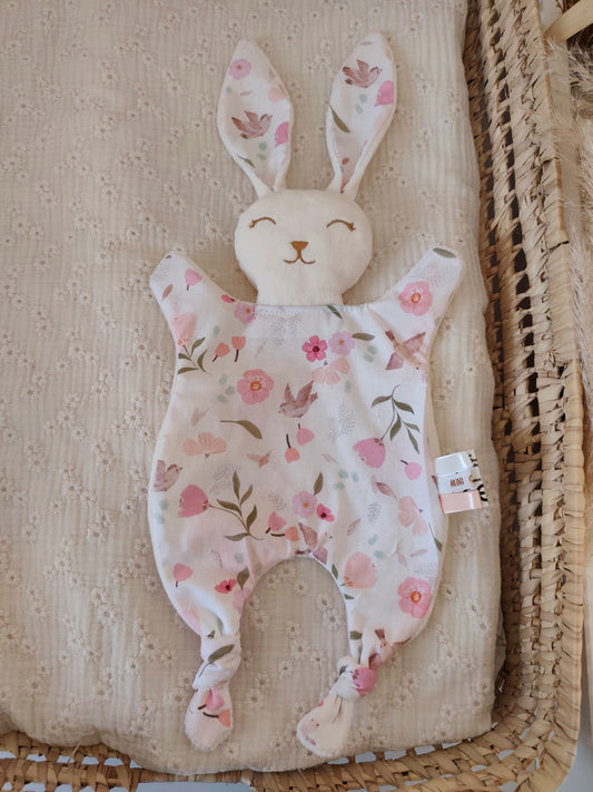 Grand doudou lapin BIRDY rose