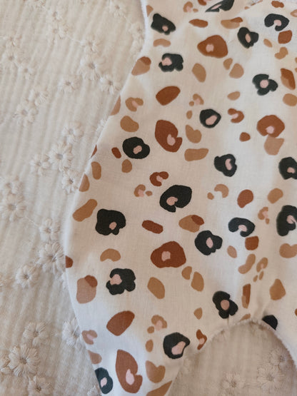 Grand doudou lapin LEOPARD marron