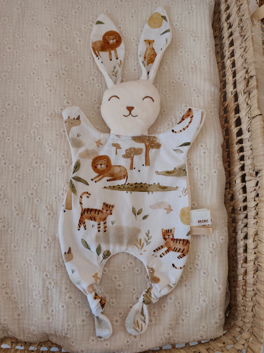 Grand doudou lapin SAVANE marron