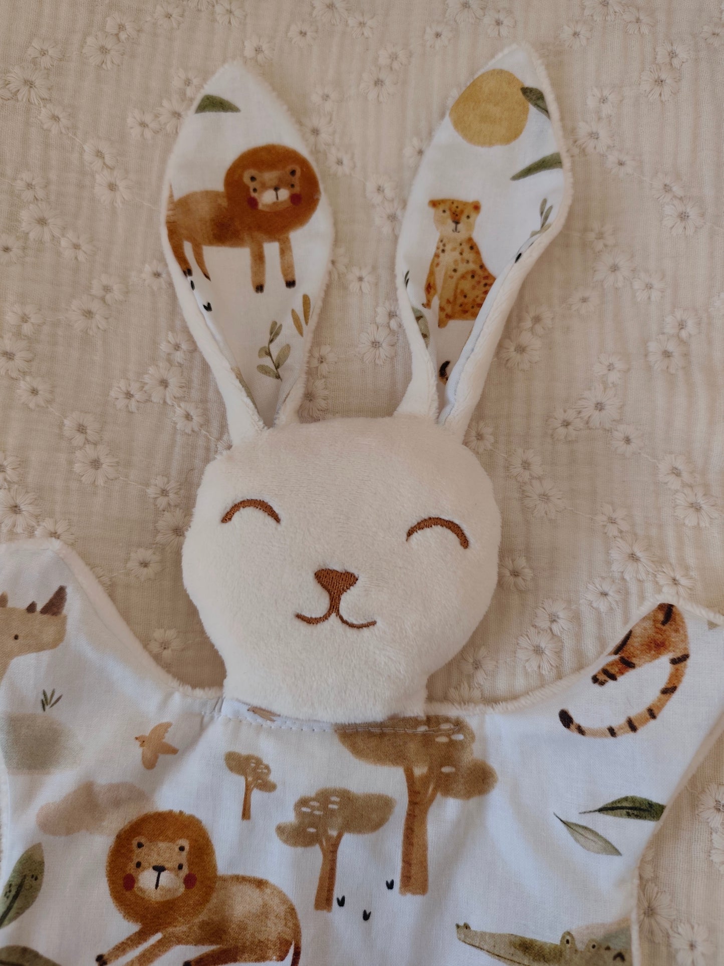Grand doudou lapin SAVANE marron