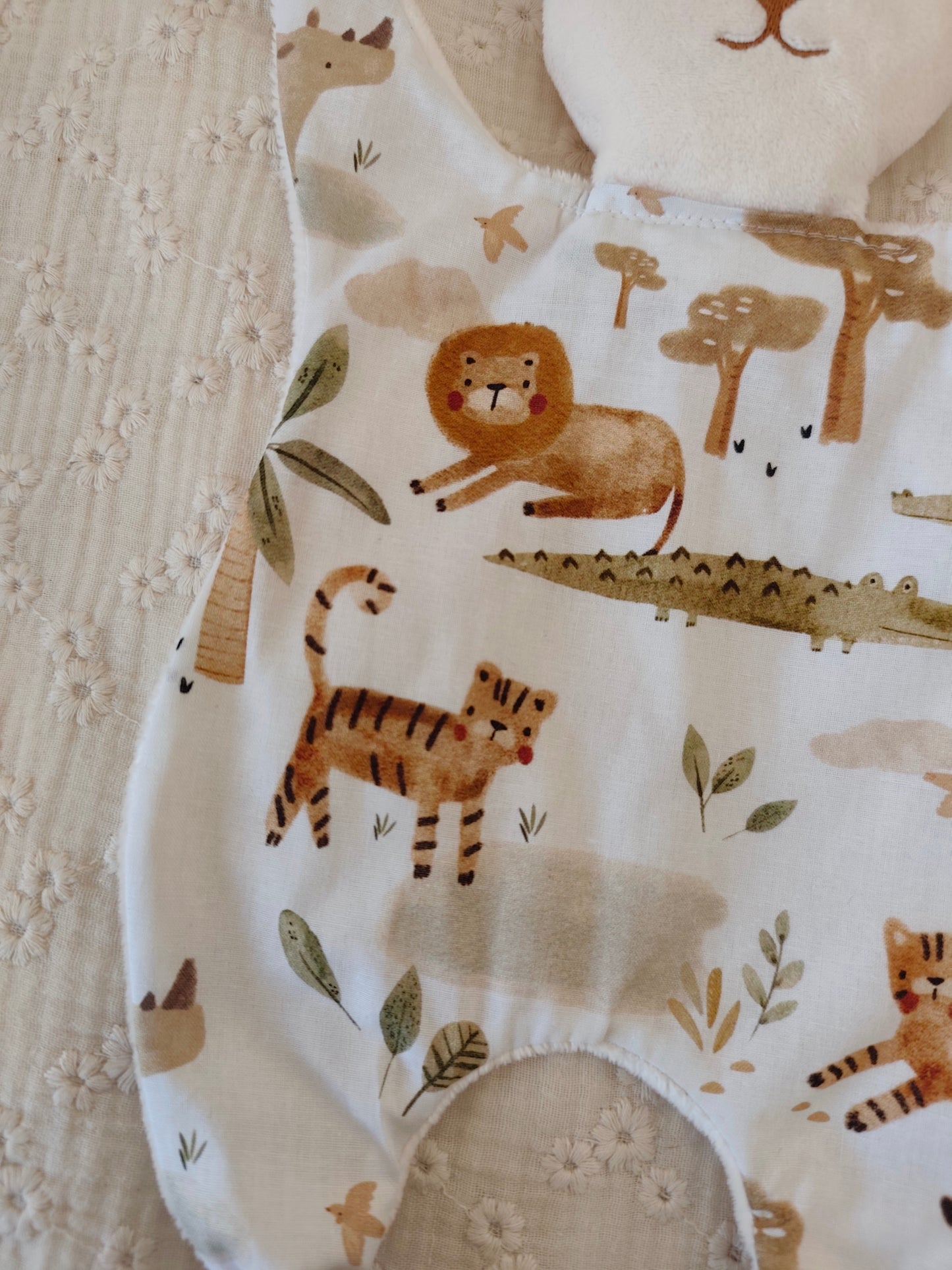 Grand doudou lapin SAVANE marron