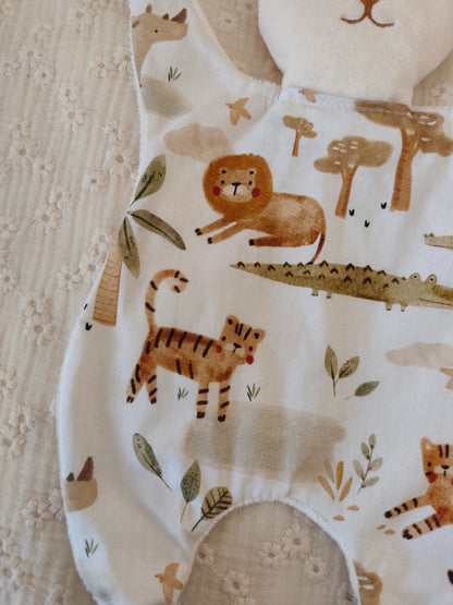 Grand doudou lapin SAVANE marron