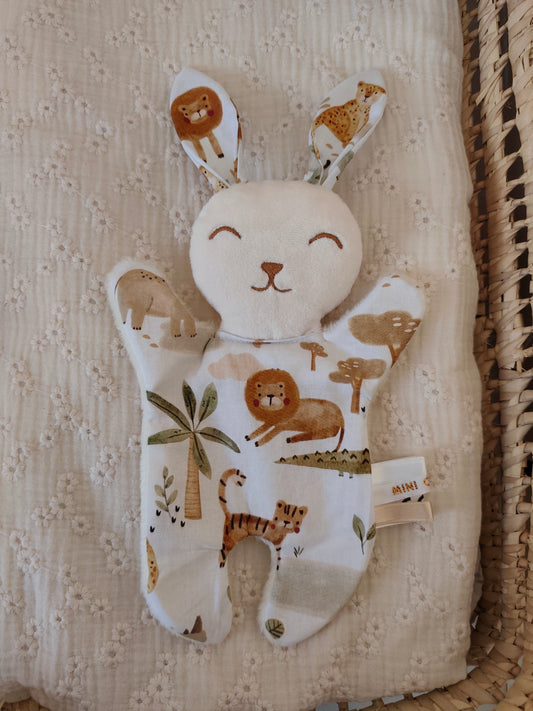 Mini doudou lapin SAVANE marron