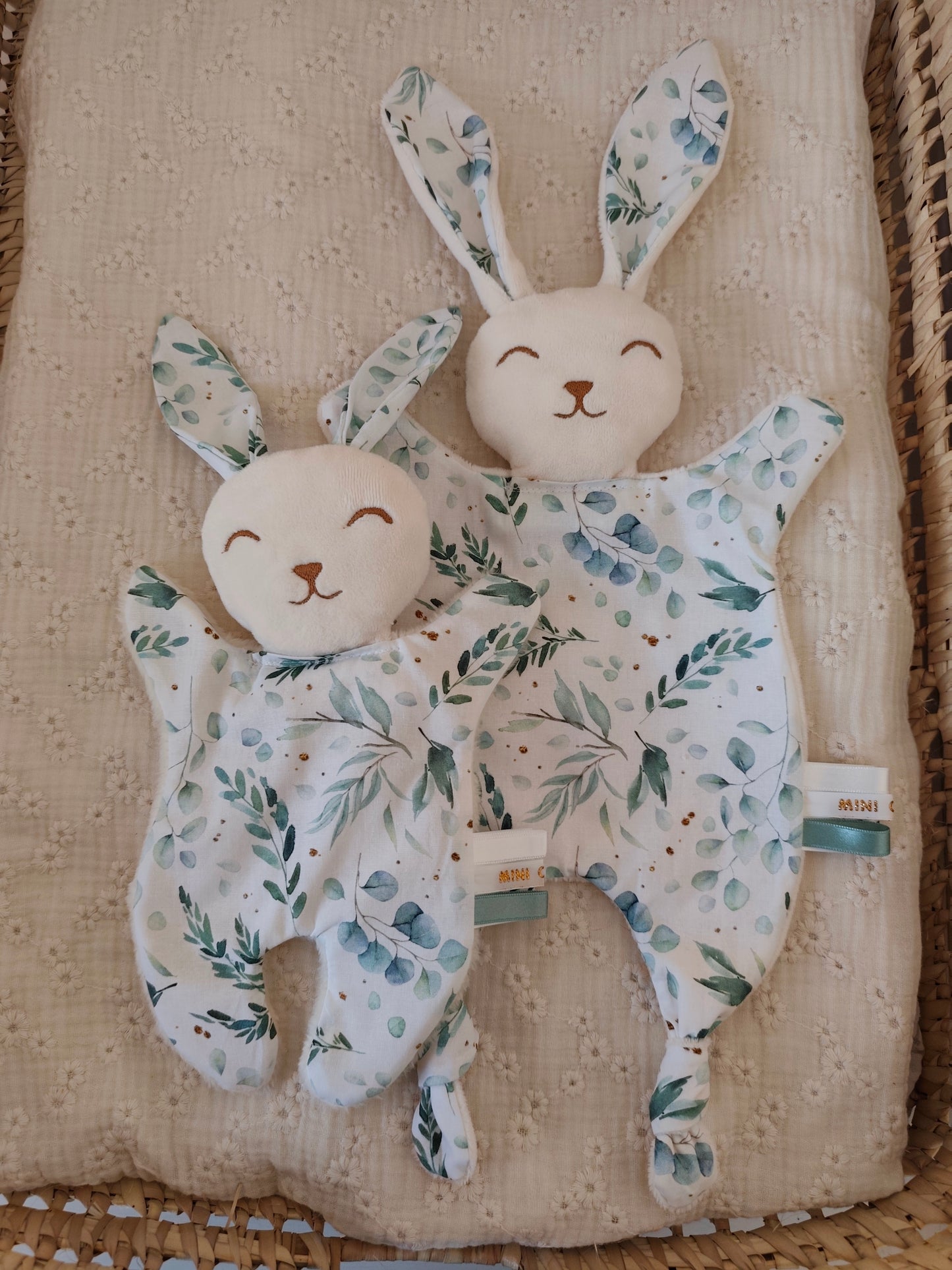 Mini doudou lapin EUCALYPTUS vert