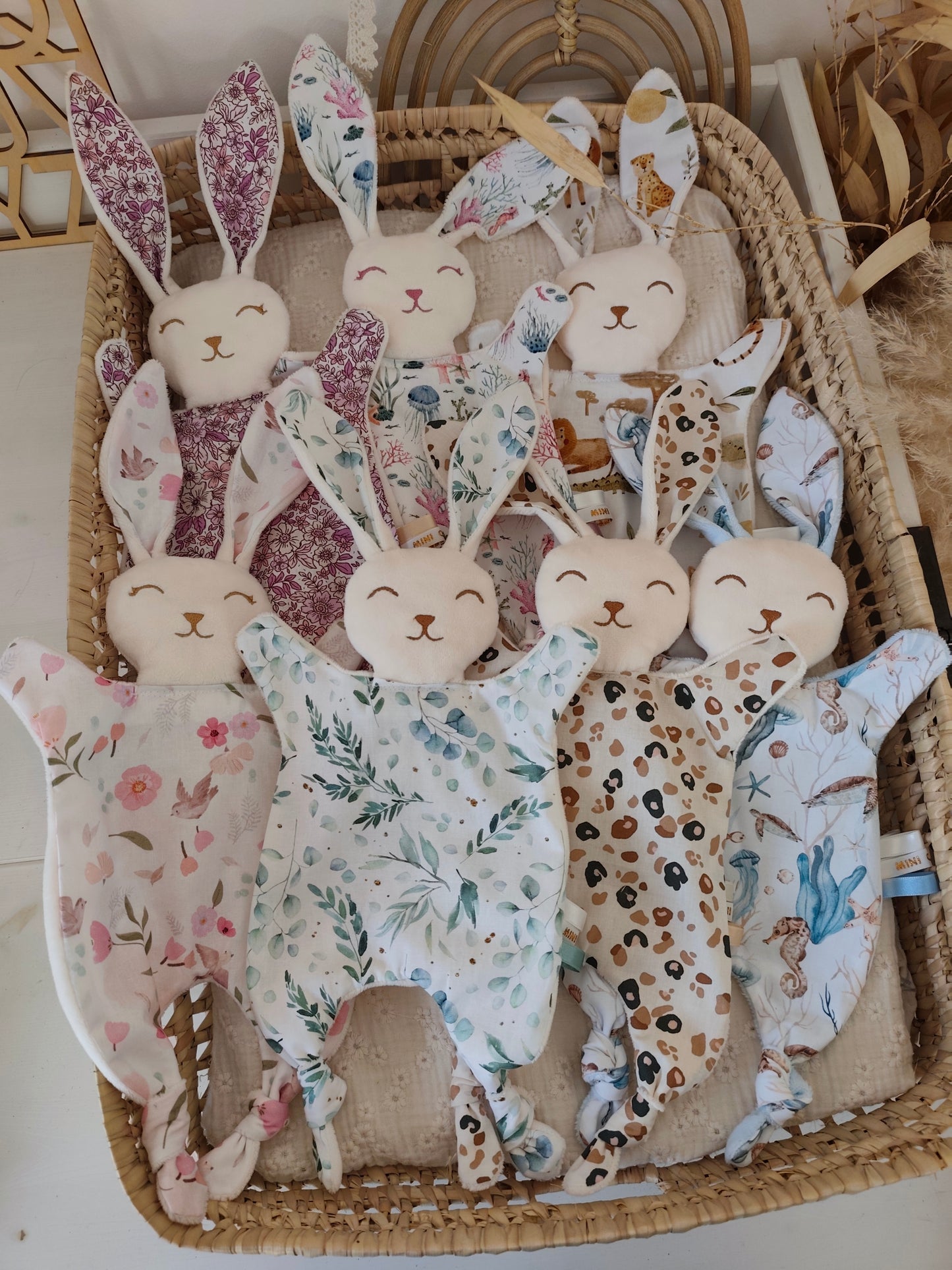 Grand doudou lapin BIRDY rose