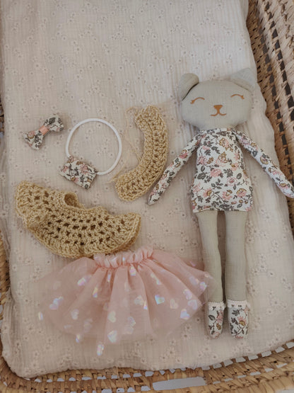 Poupée chat ROMANTIQUE rose