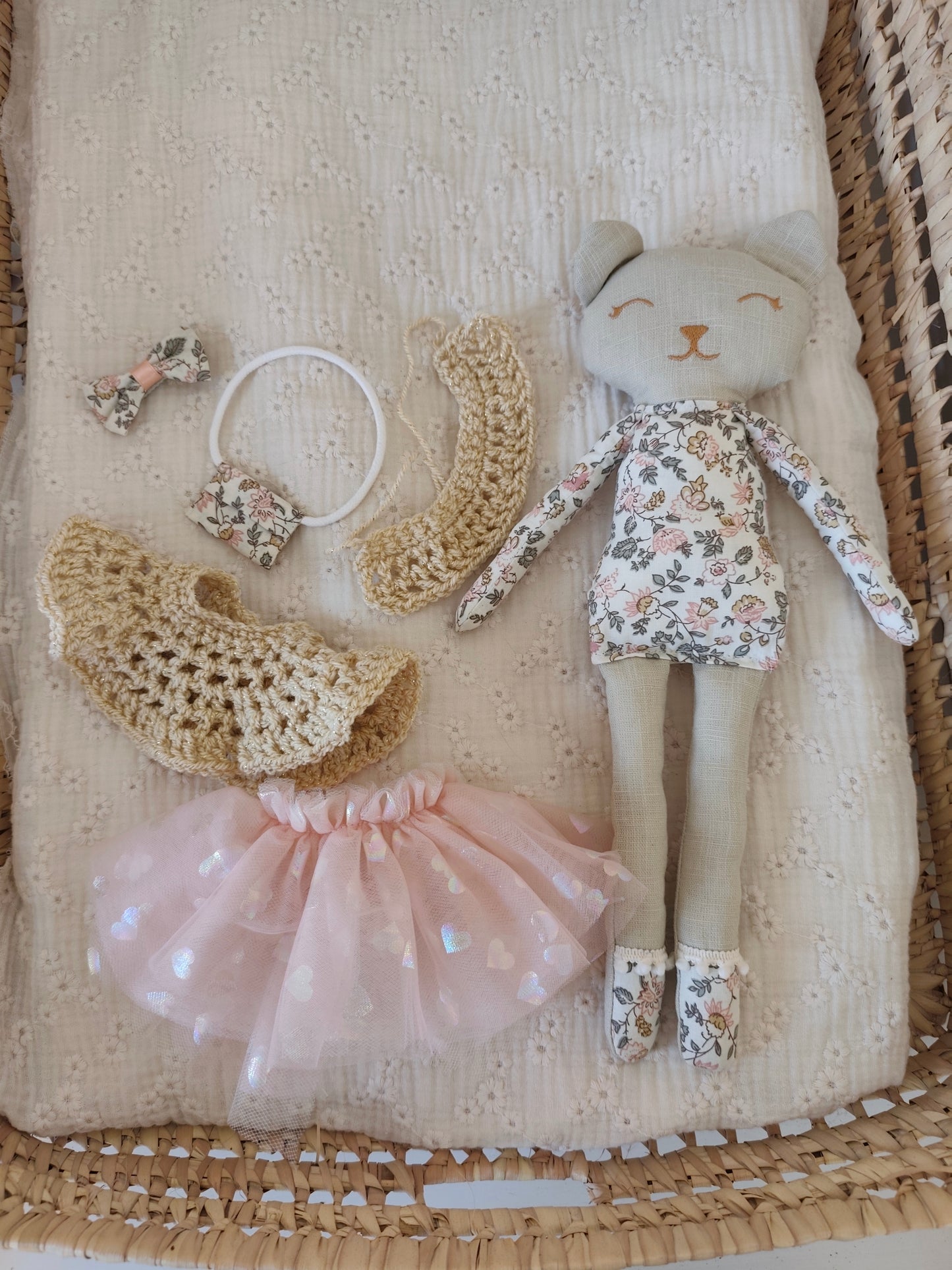 Poupée chat ROMANTIQUE rose