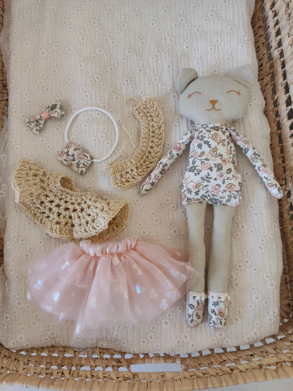 Poupée chat ROMANTIQUE rose