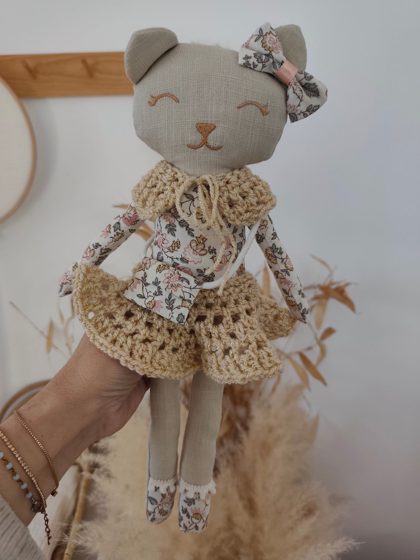 Poupée chat ROMANTIQUE rose