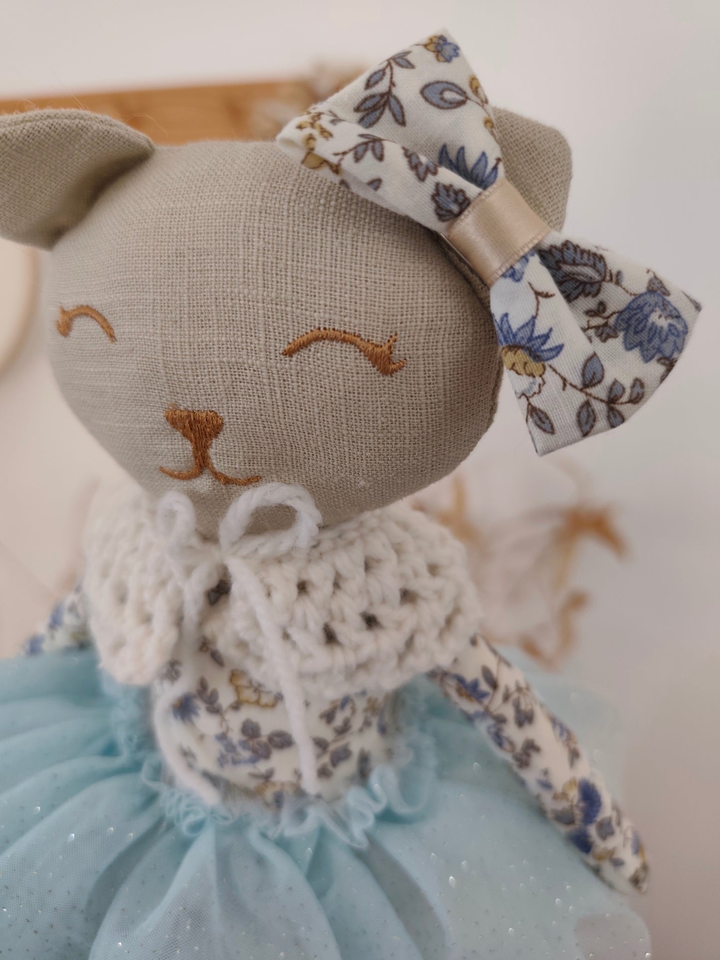 Poupée chat ROMANTIQUE bleu