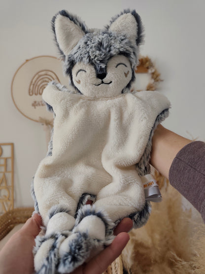Doudou LOUP gris fourrure