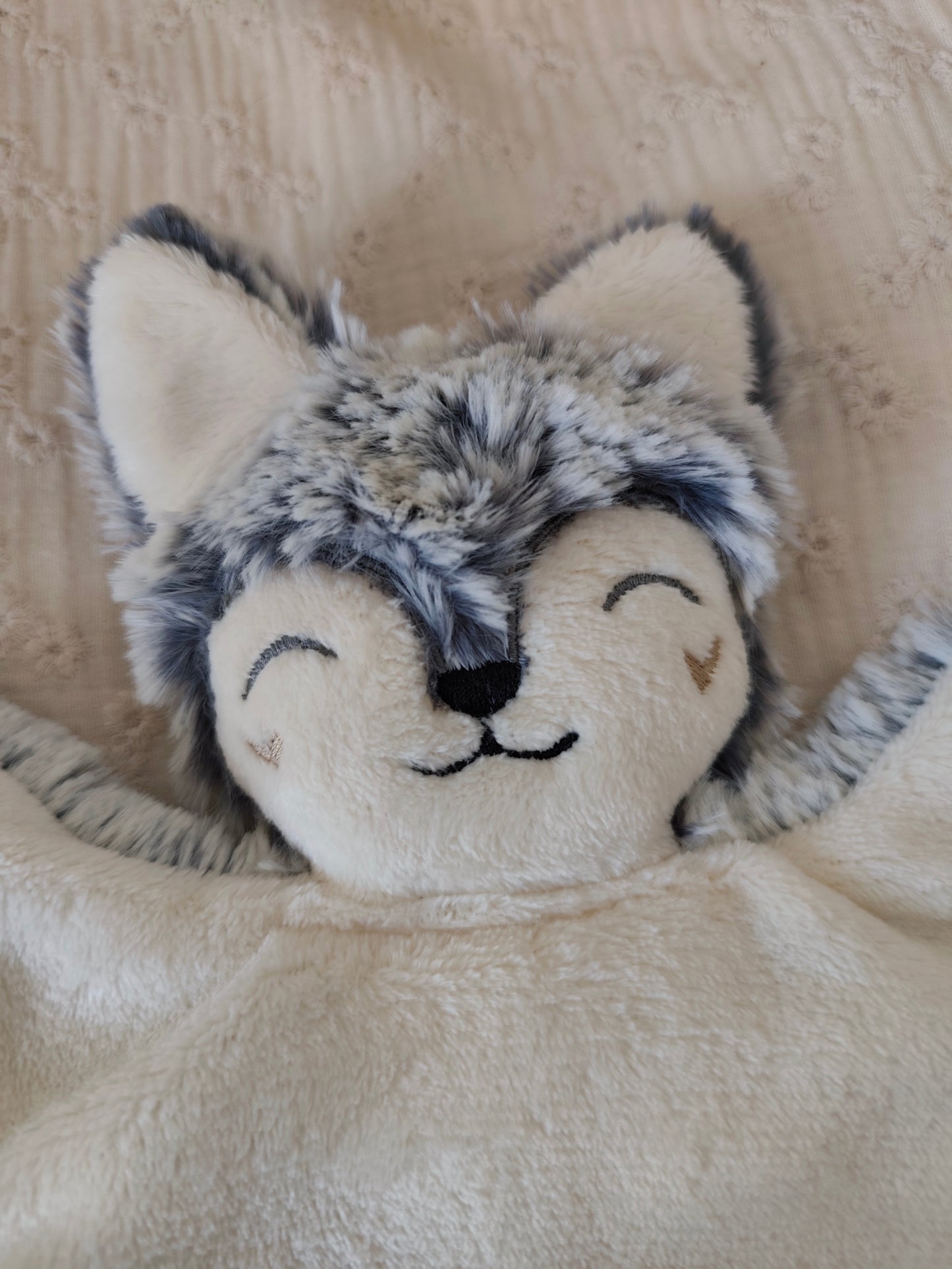 Doudou LOUP gris fourrure