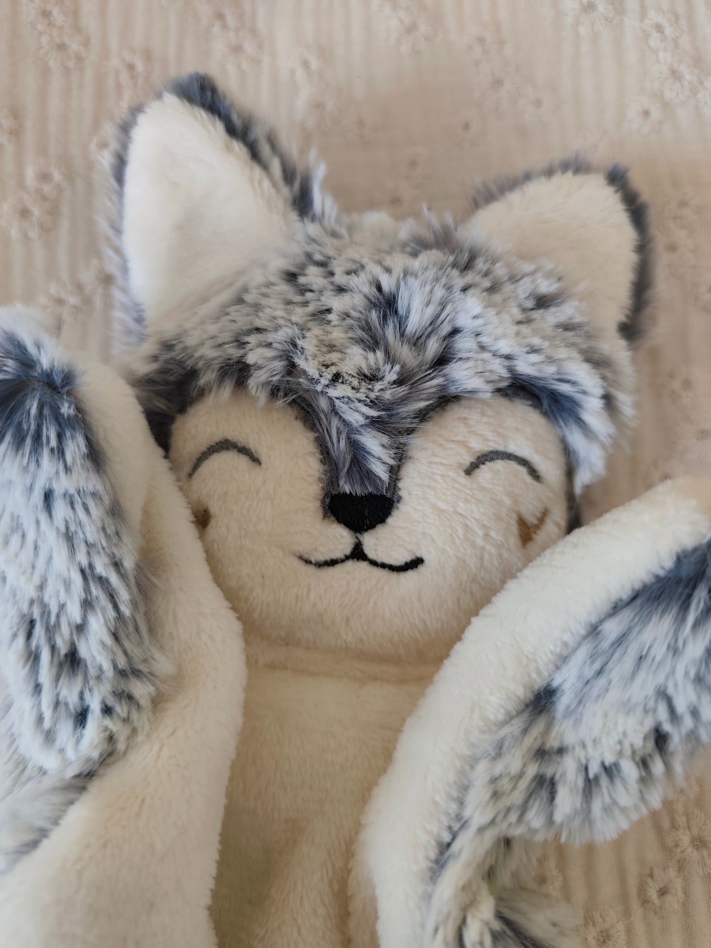 Doudou LOUP gris fourrure