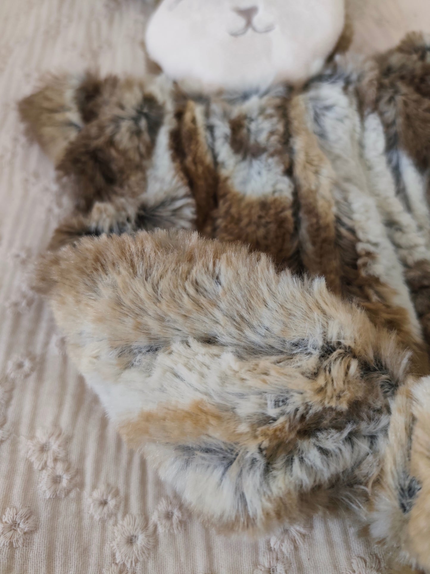 Doudou lapin LIEVRE fourrure marron